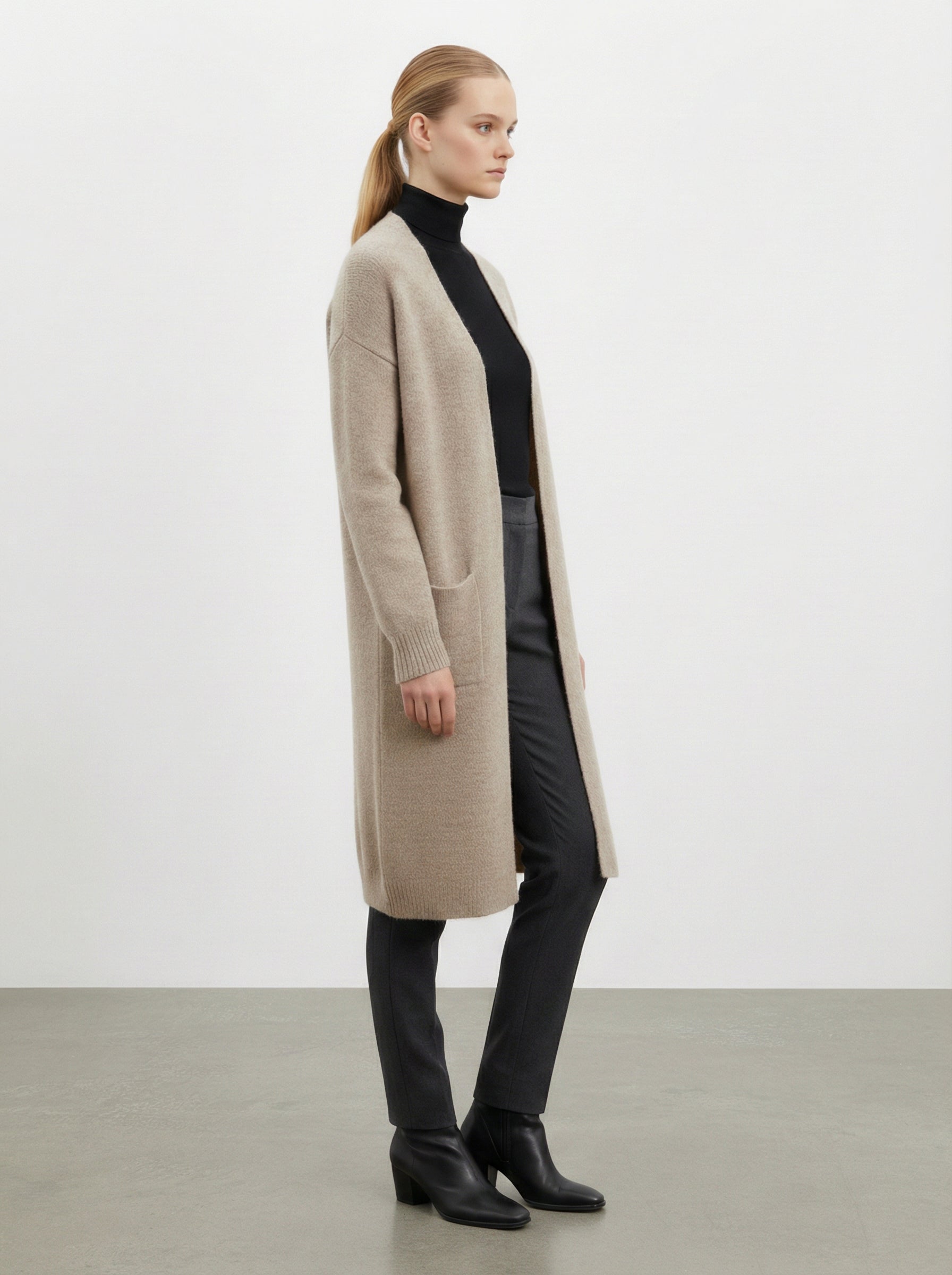 Cardigan lungo in misto lana