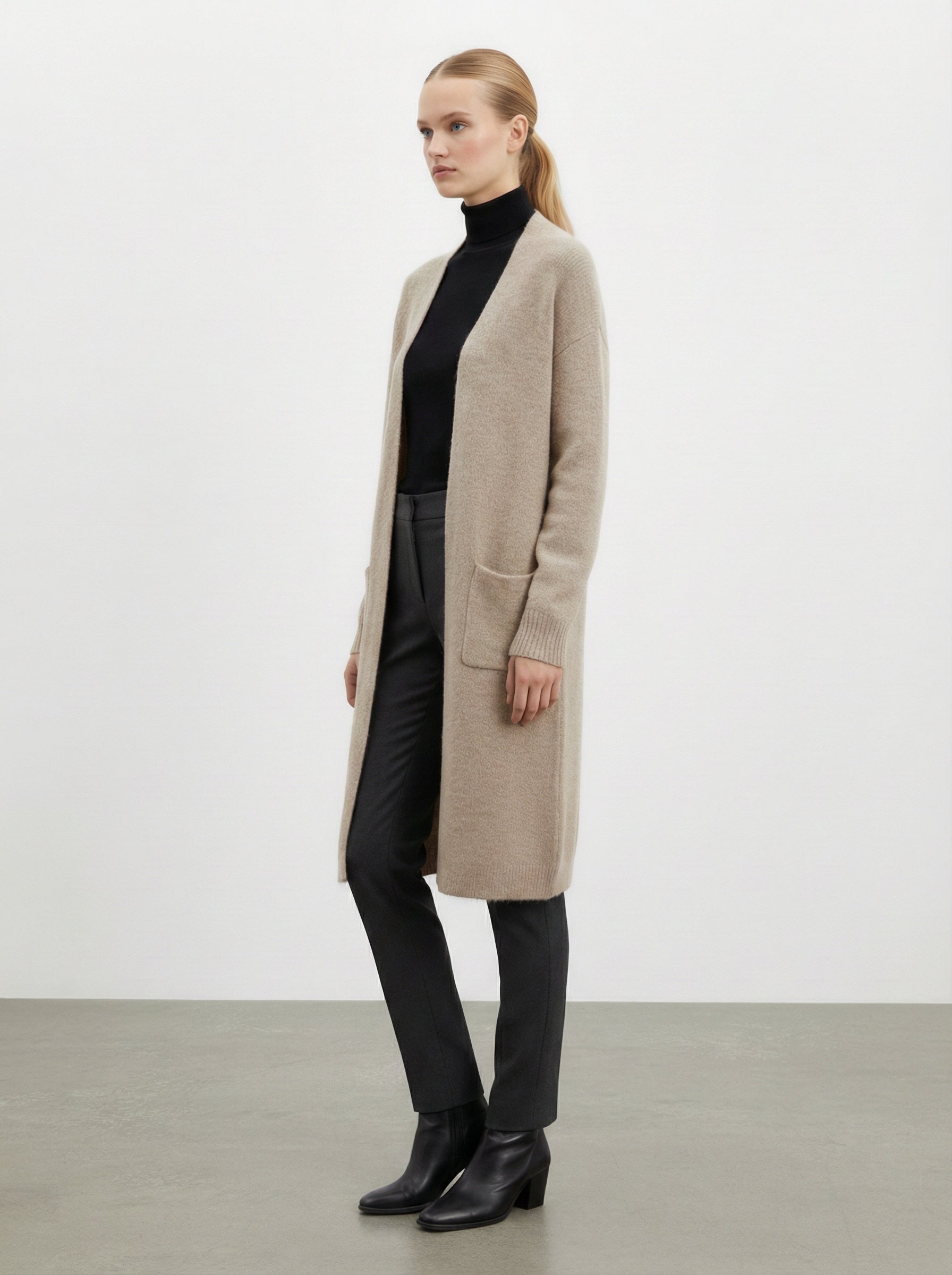 Cardigan lungo in misto lana