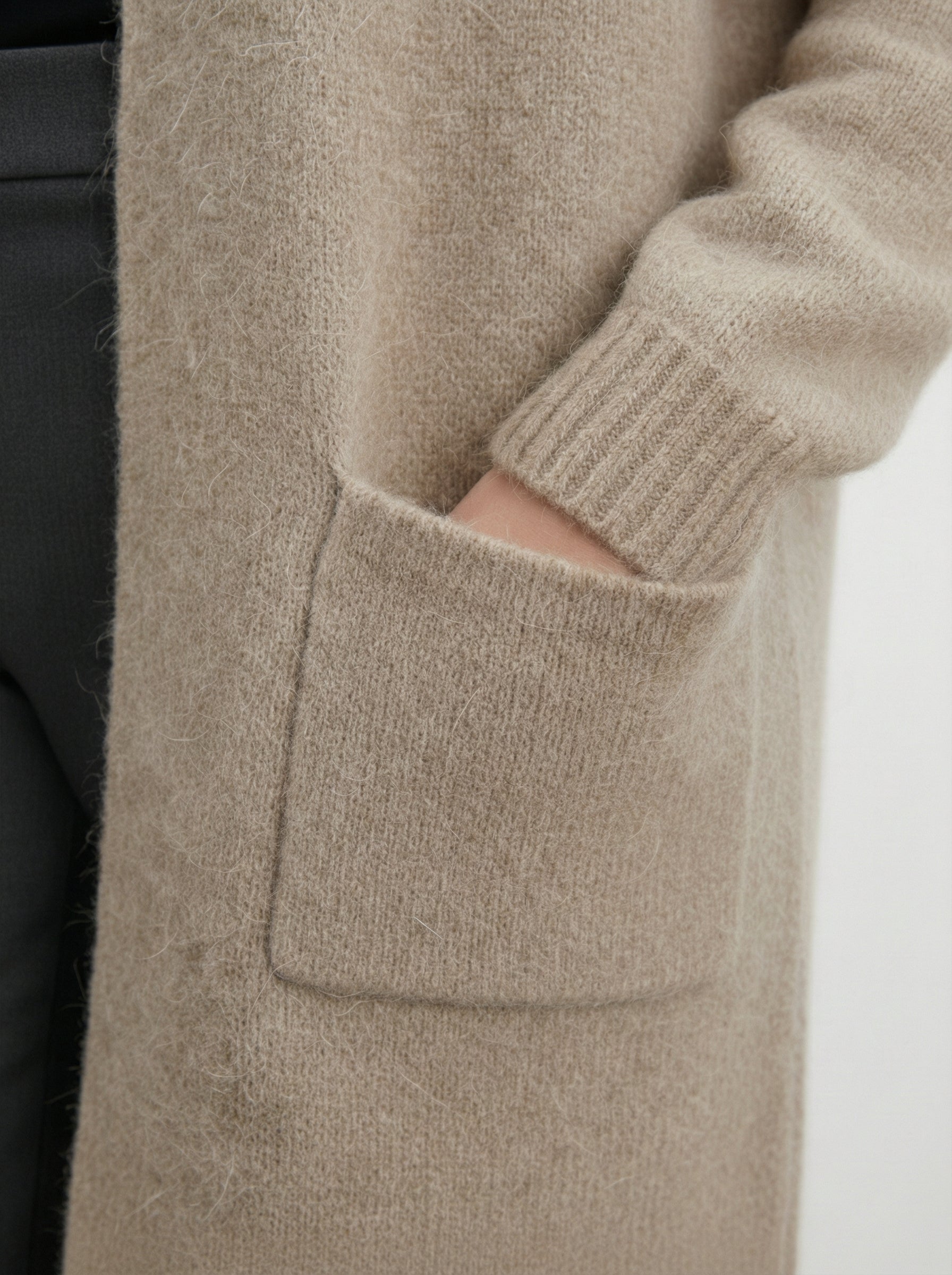 Cardigan lungo in misto lana