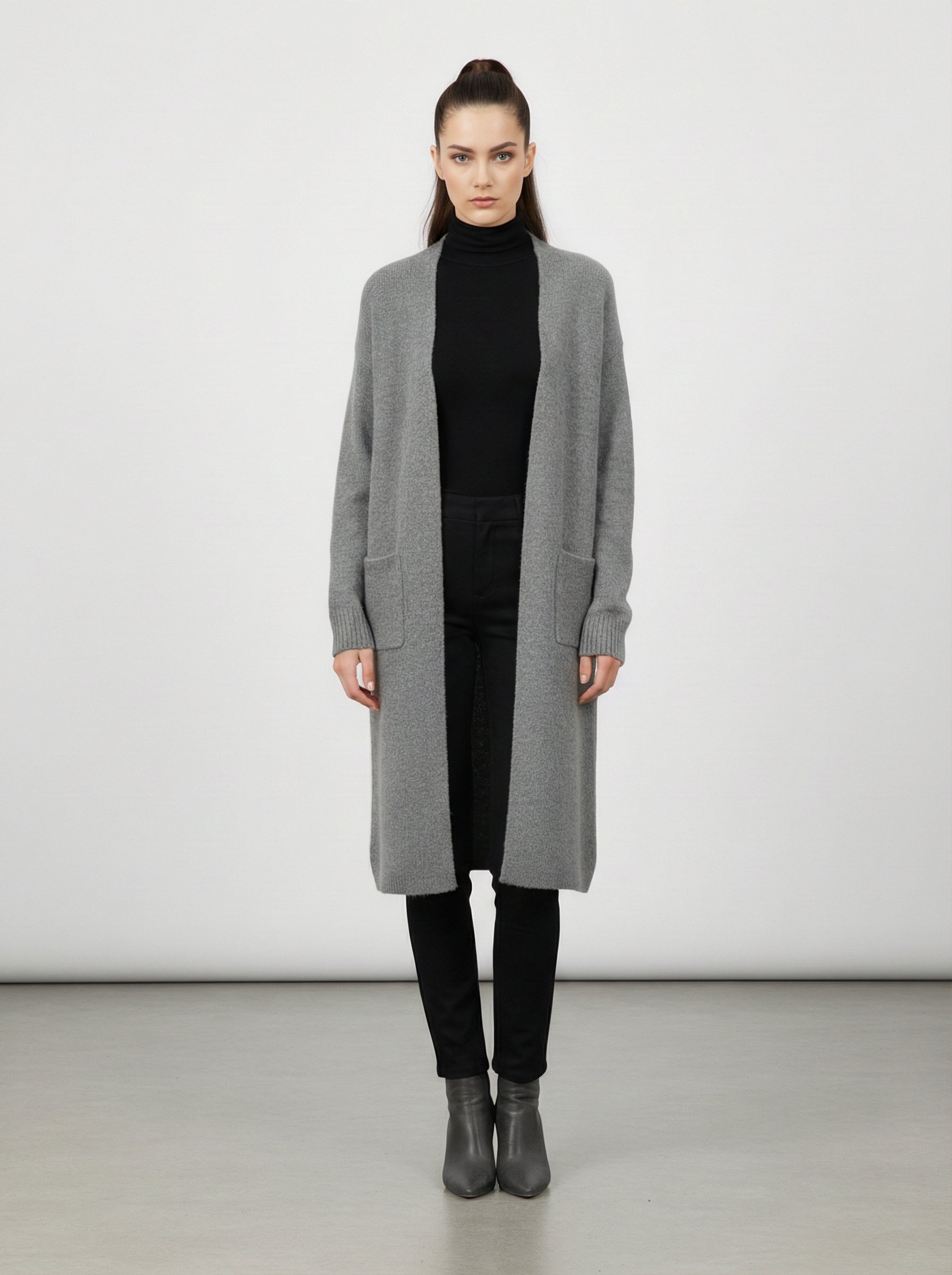 Cardigan lungo in misto lana