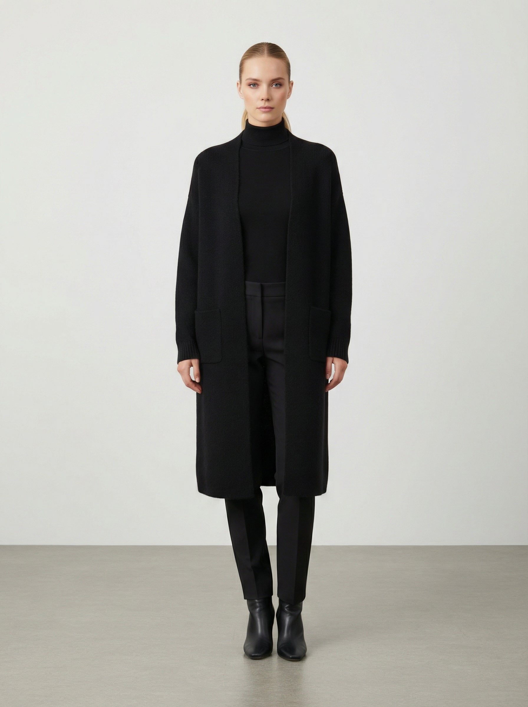 Cardigan lungo in misto lana