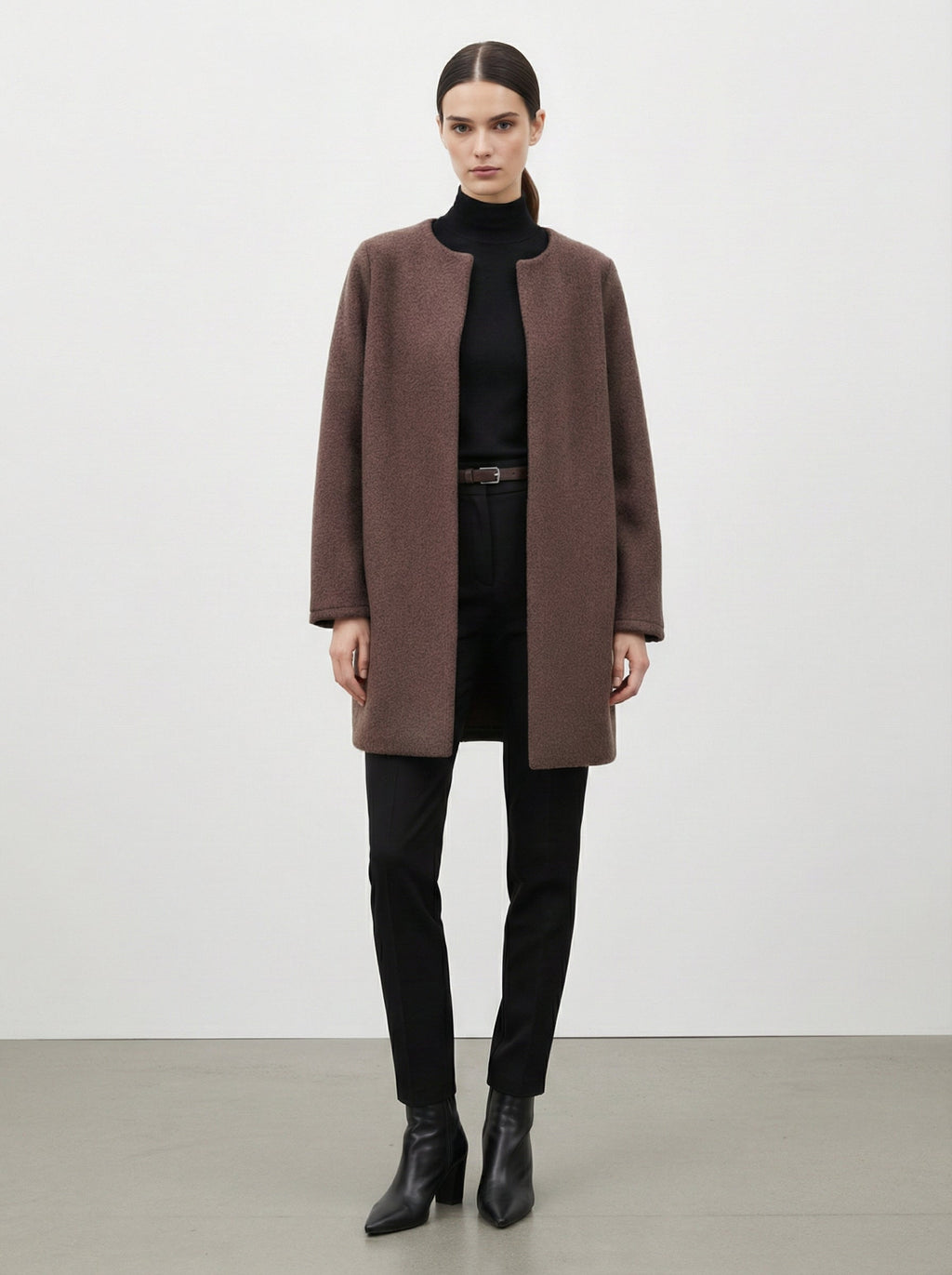 Cardigan lungo con scollo rotondo