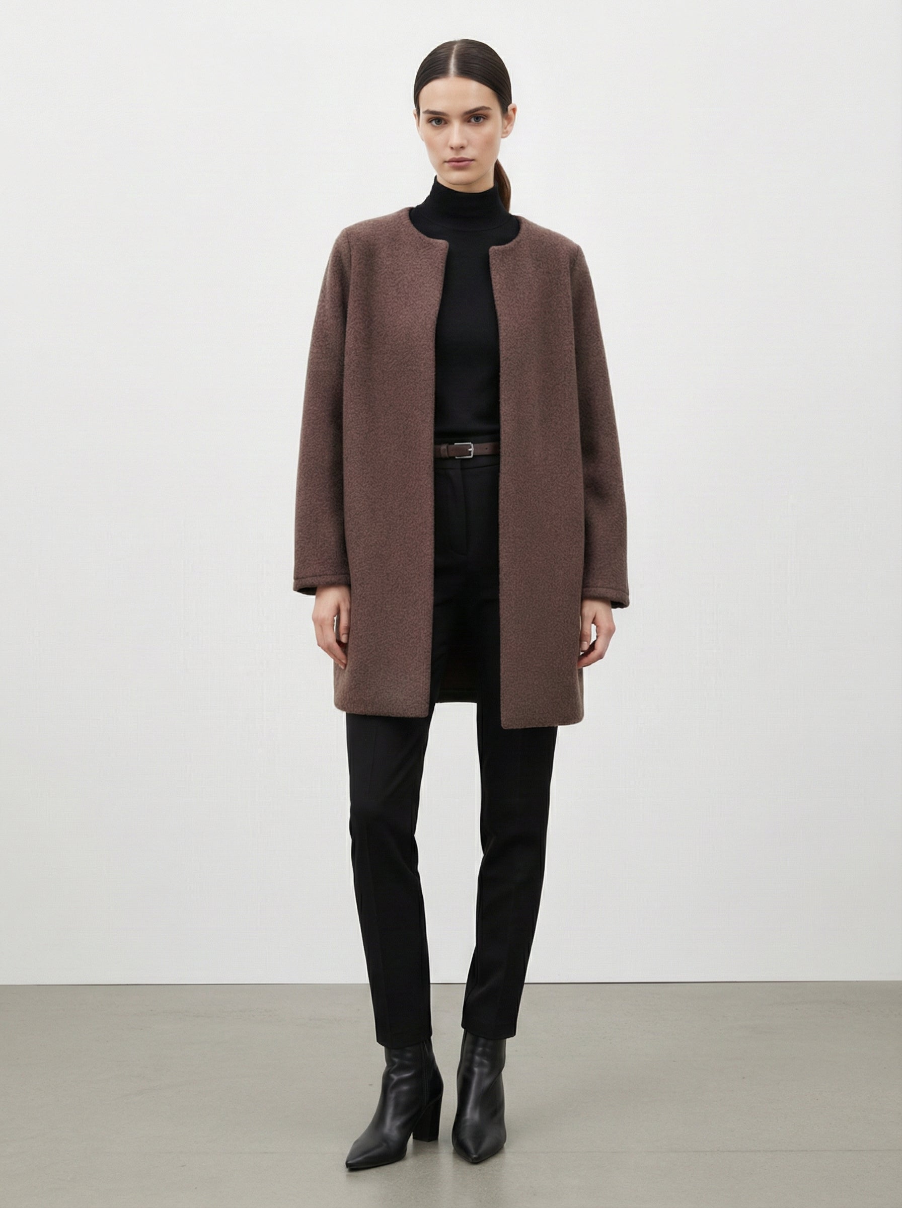 Cardigan lungo con scollo rotondo