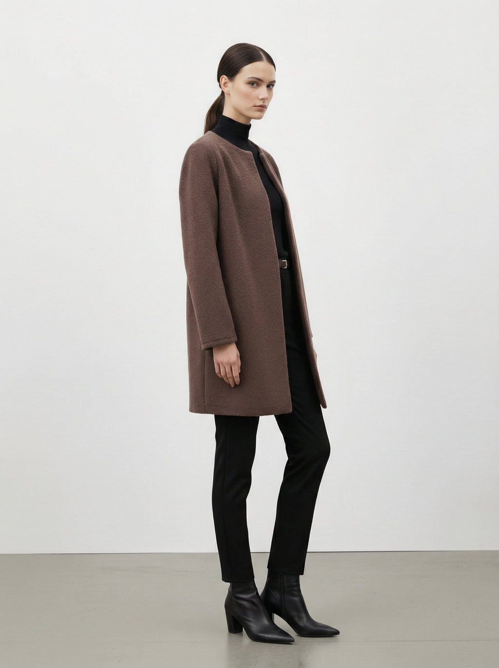 Cardigan lungo con scollo rotondo