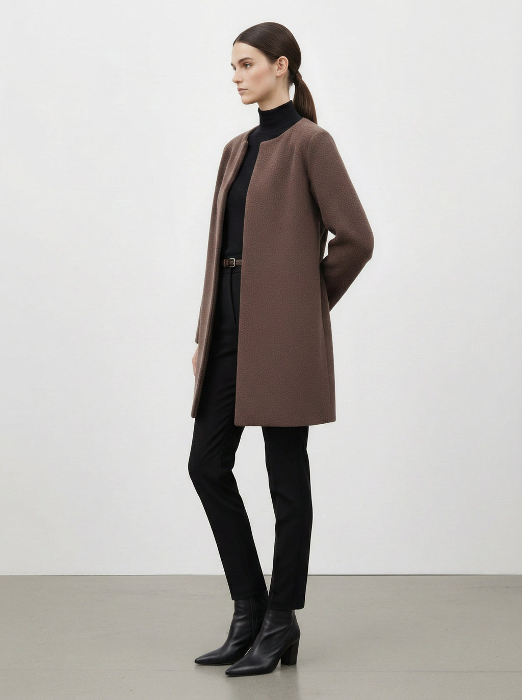 Cardigan lungo con scollo rotondo