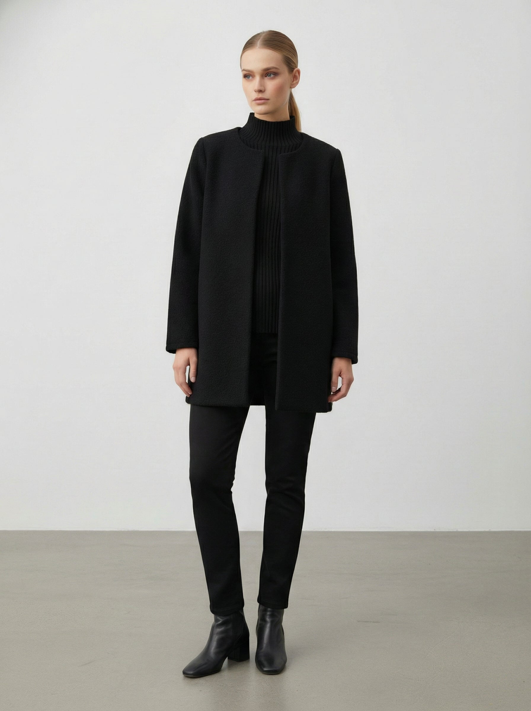 Cardigan lungo con scollo rotondo