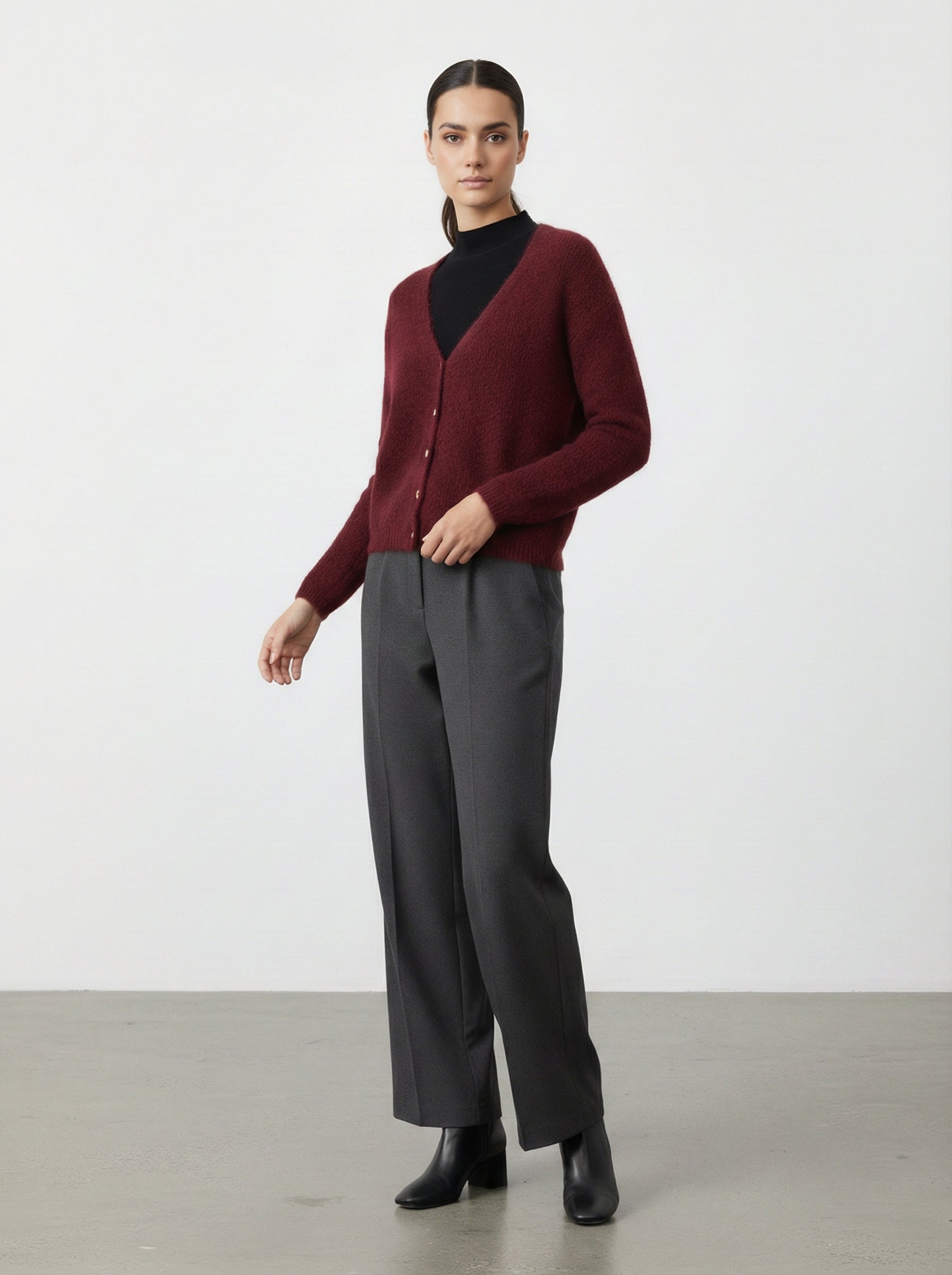 Cardigan misto lana con bottoni