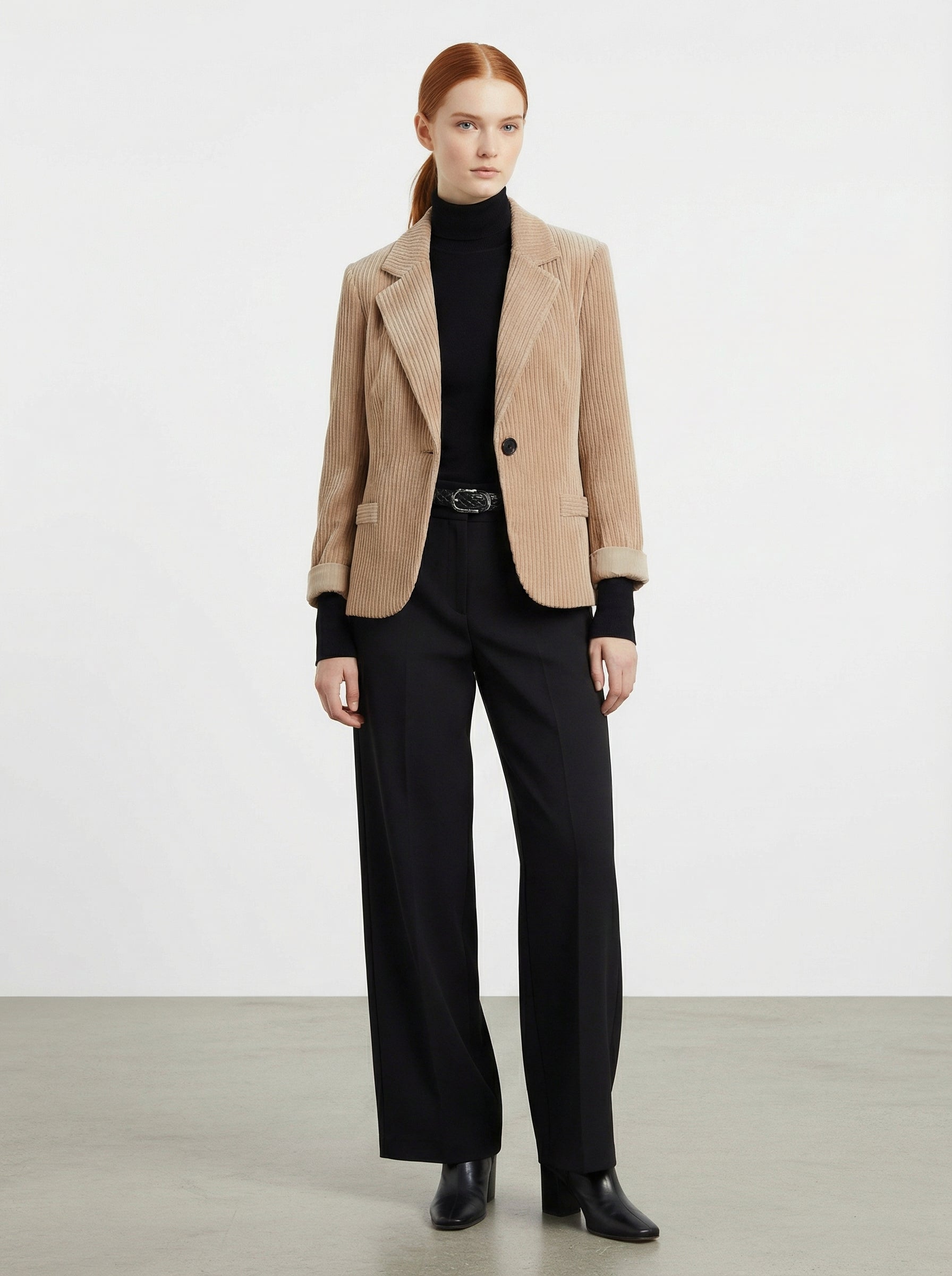 Giacca a costine effetto velluto