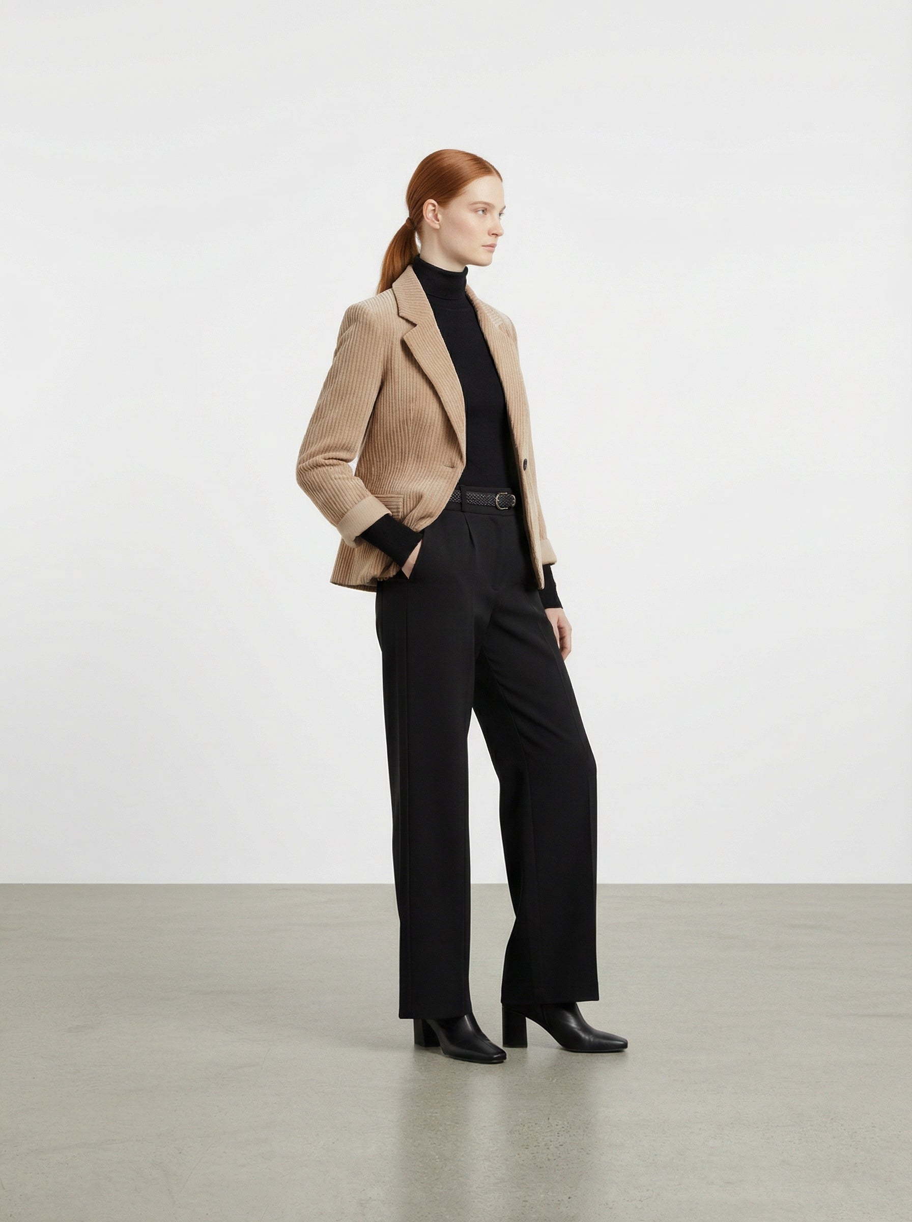 Giacca a costine effetto velluto