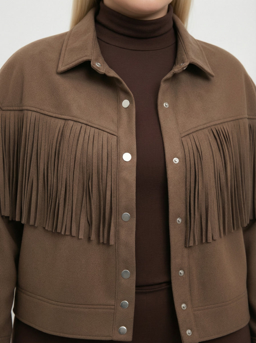 Giacca con Frange e bottoni a clip
