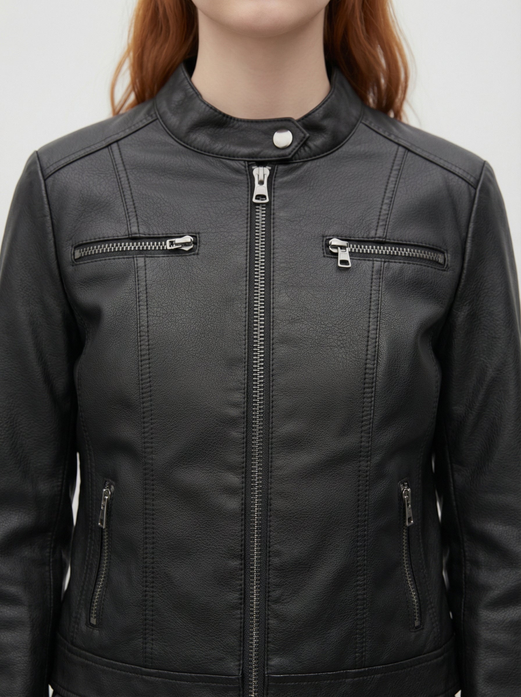 Giacca in eco-pelle slim fit