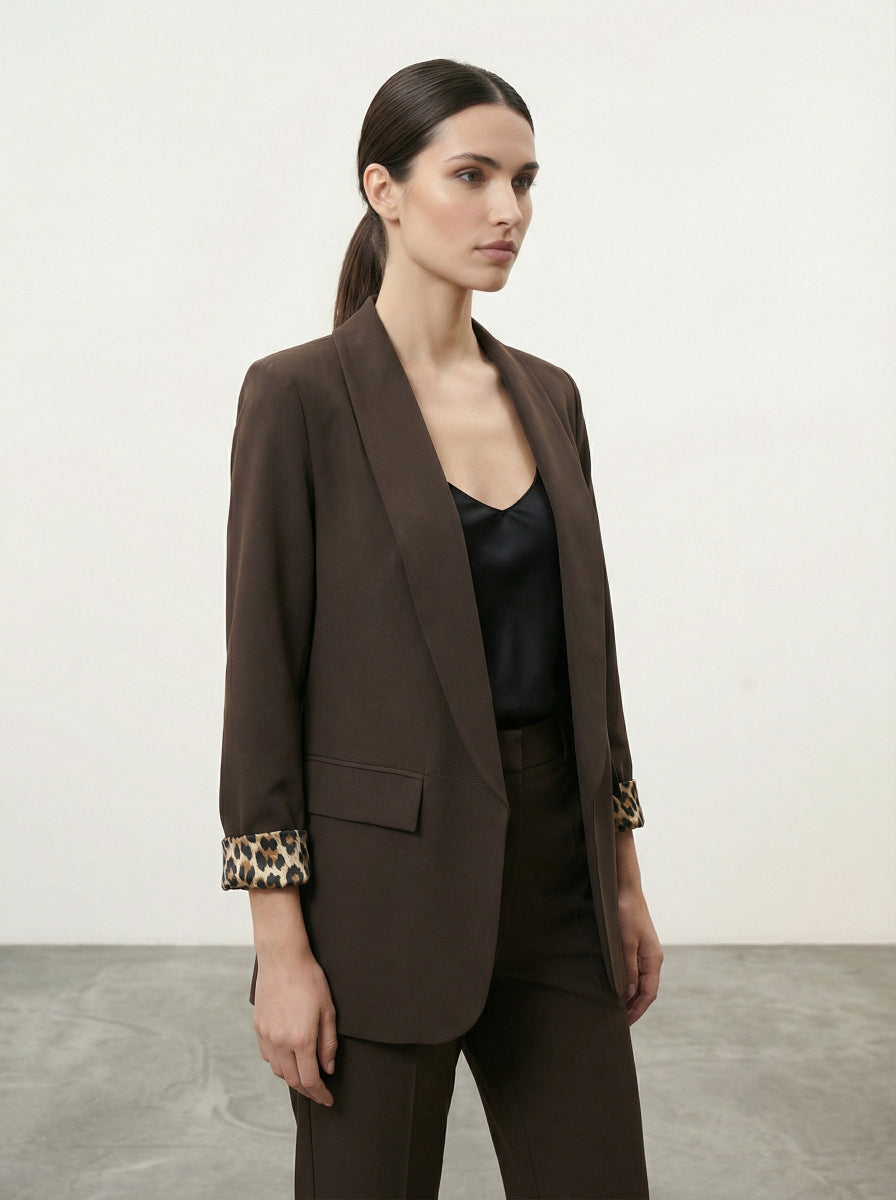 Blazer con fodera animalier
