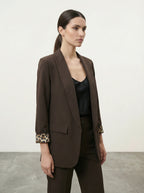 Blazer con fodera animalier