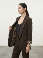 Blazer con fodera animalier