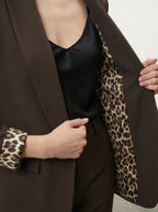 Blazer con fodera animalier