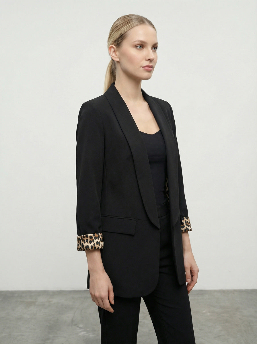 Blazer con fodera animalier