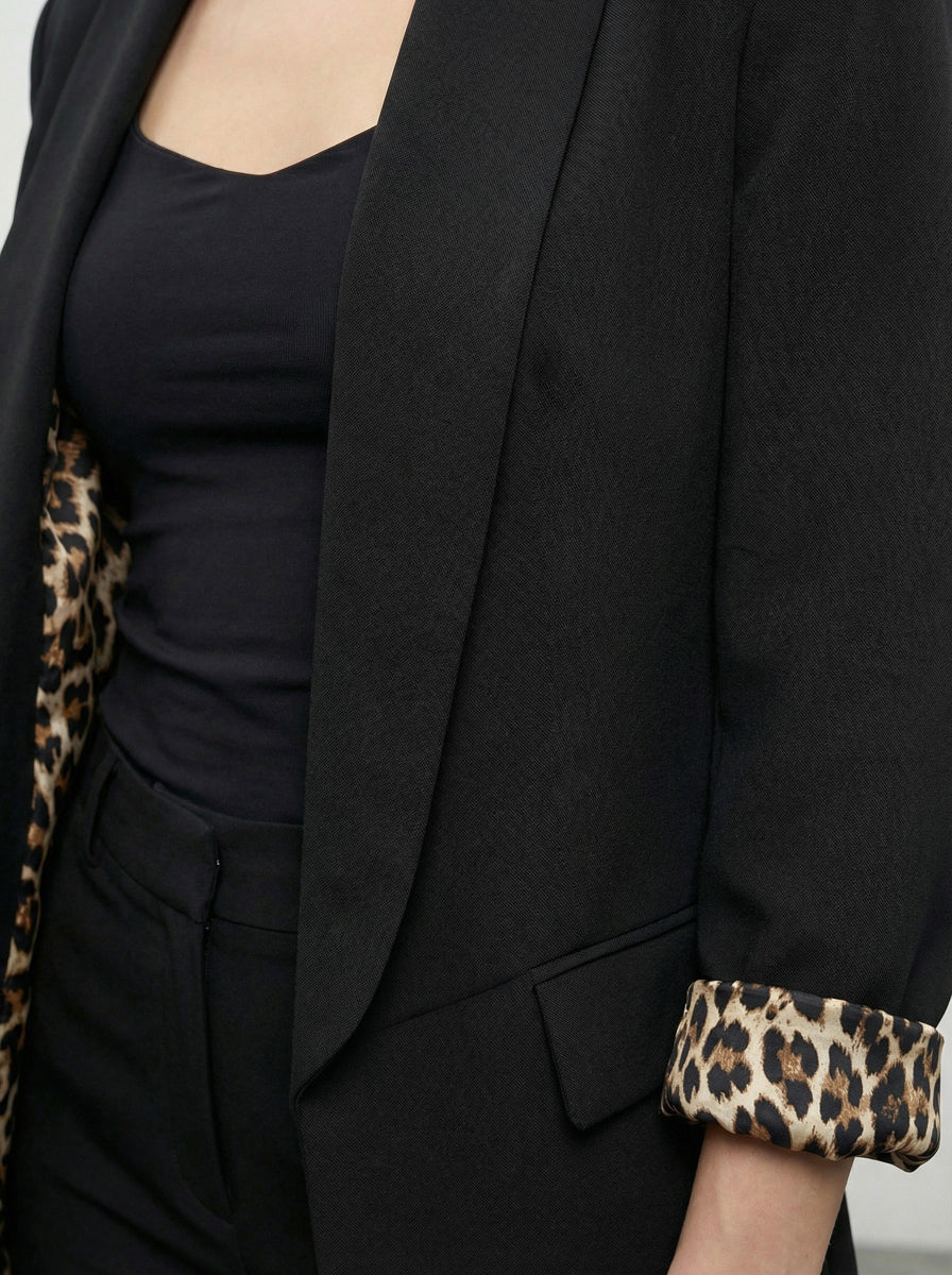 Blazer con fodera animalier