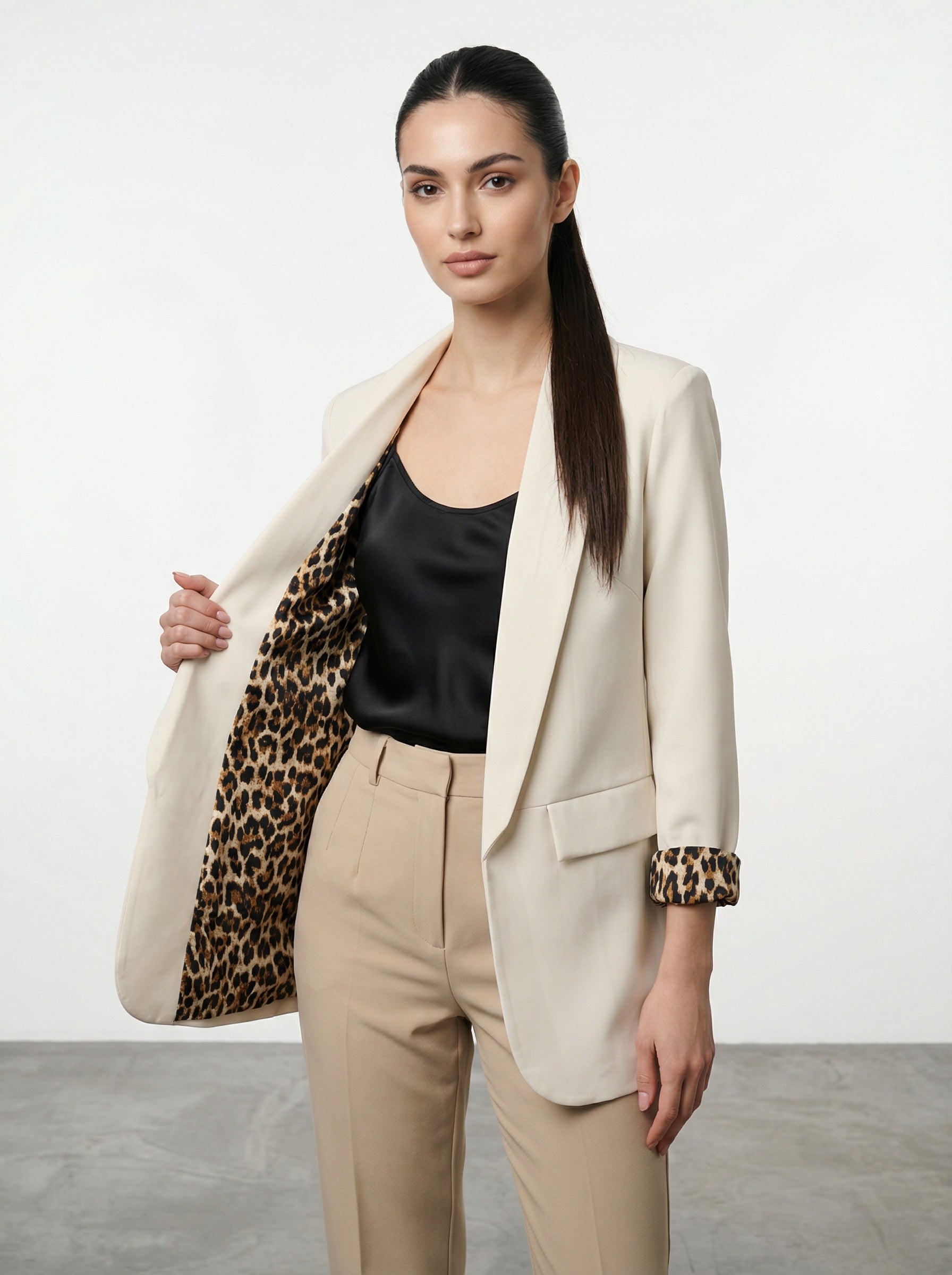 Blazer con fodera animalier