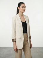 Blazer con fodera animalier
