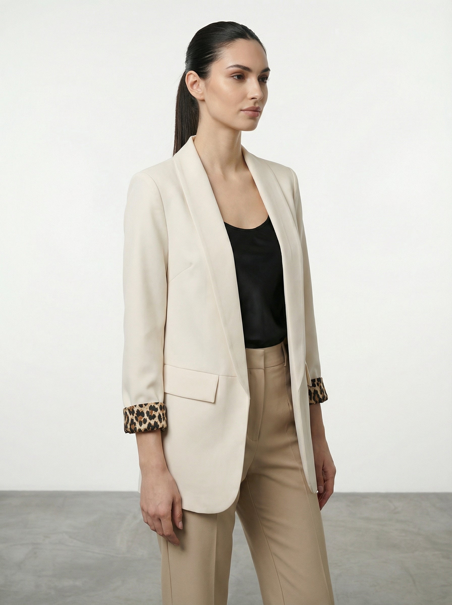 Blazer con fodera animalier