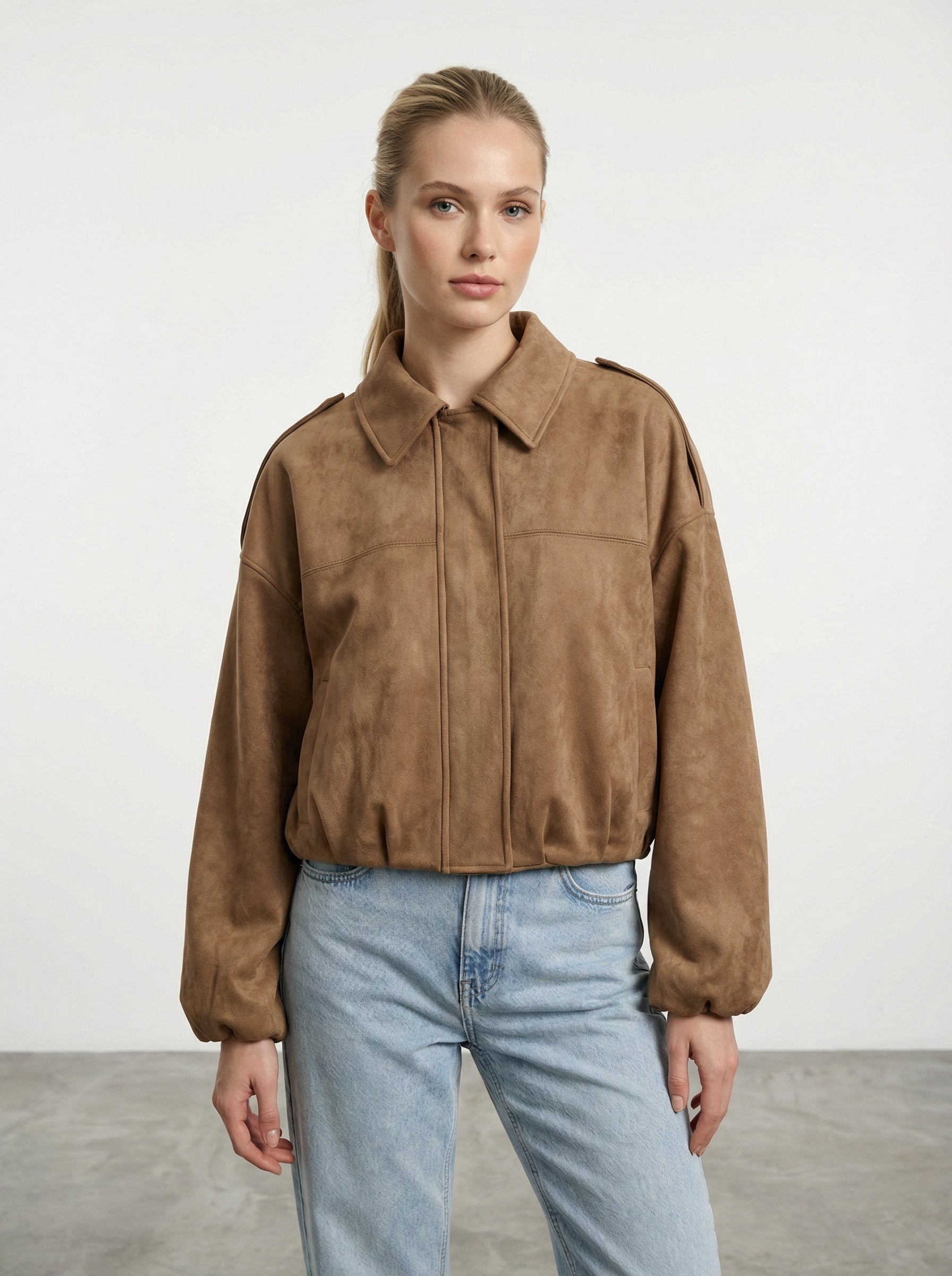 Giacca oversize in suede