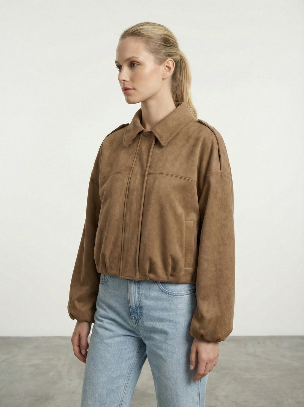 Giacca oversize in suede