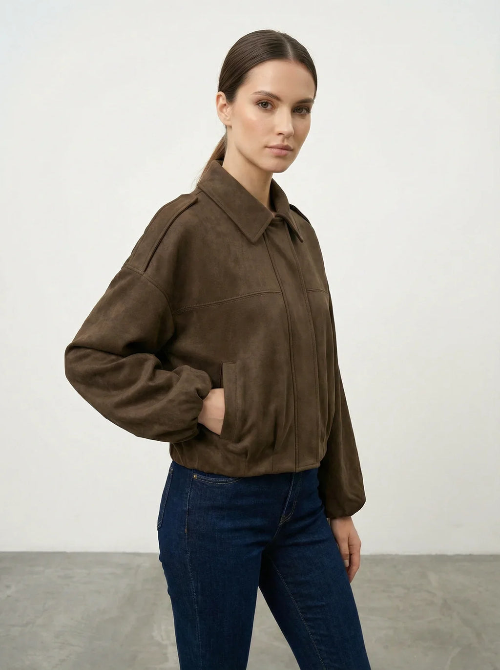 Giacca oversize in suede