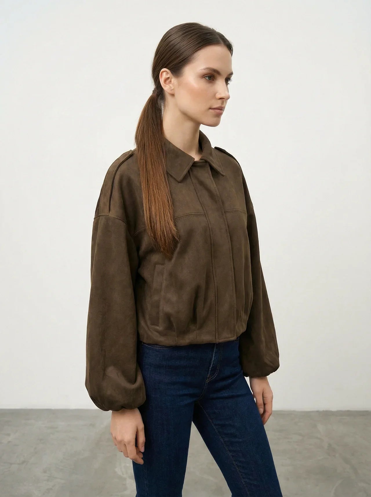 Giacca oversize in suede