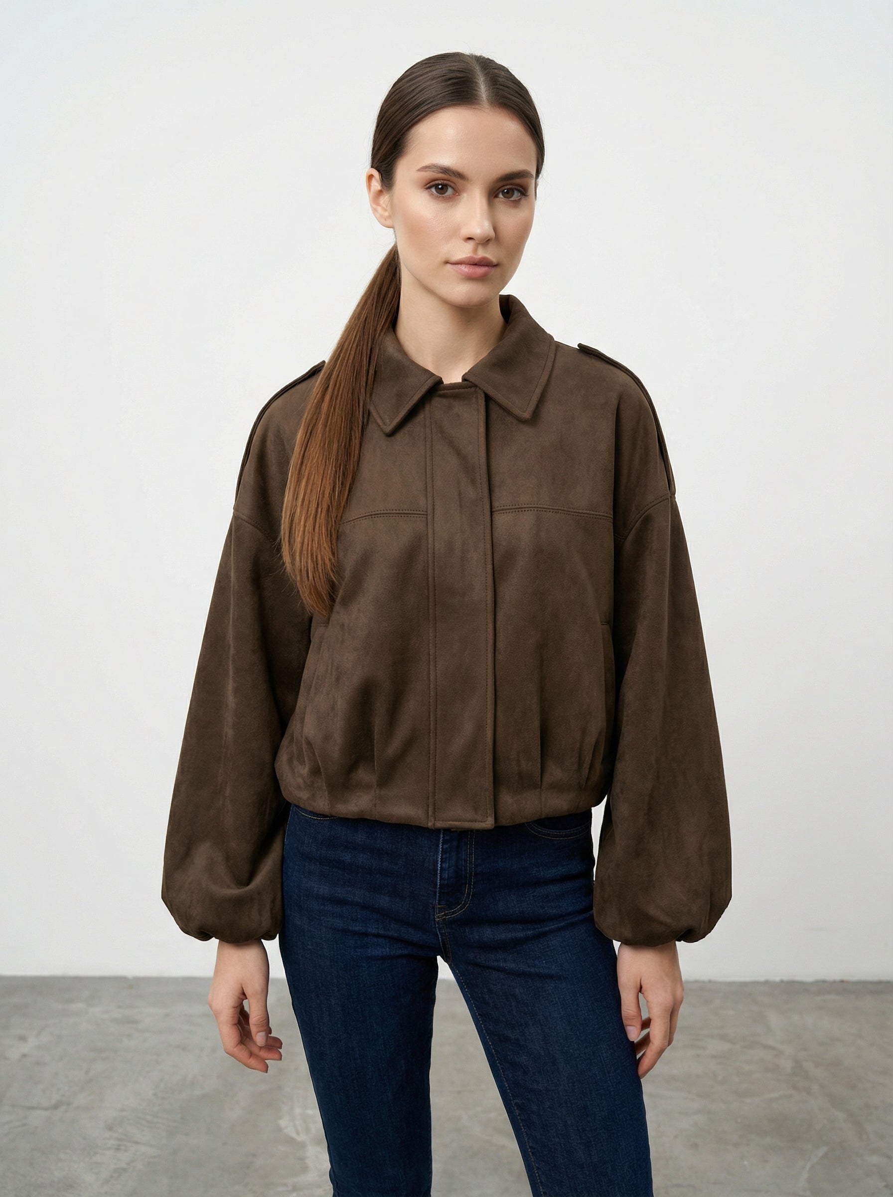 Giacca oversize in suede