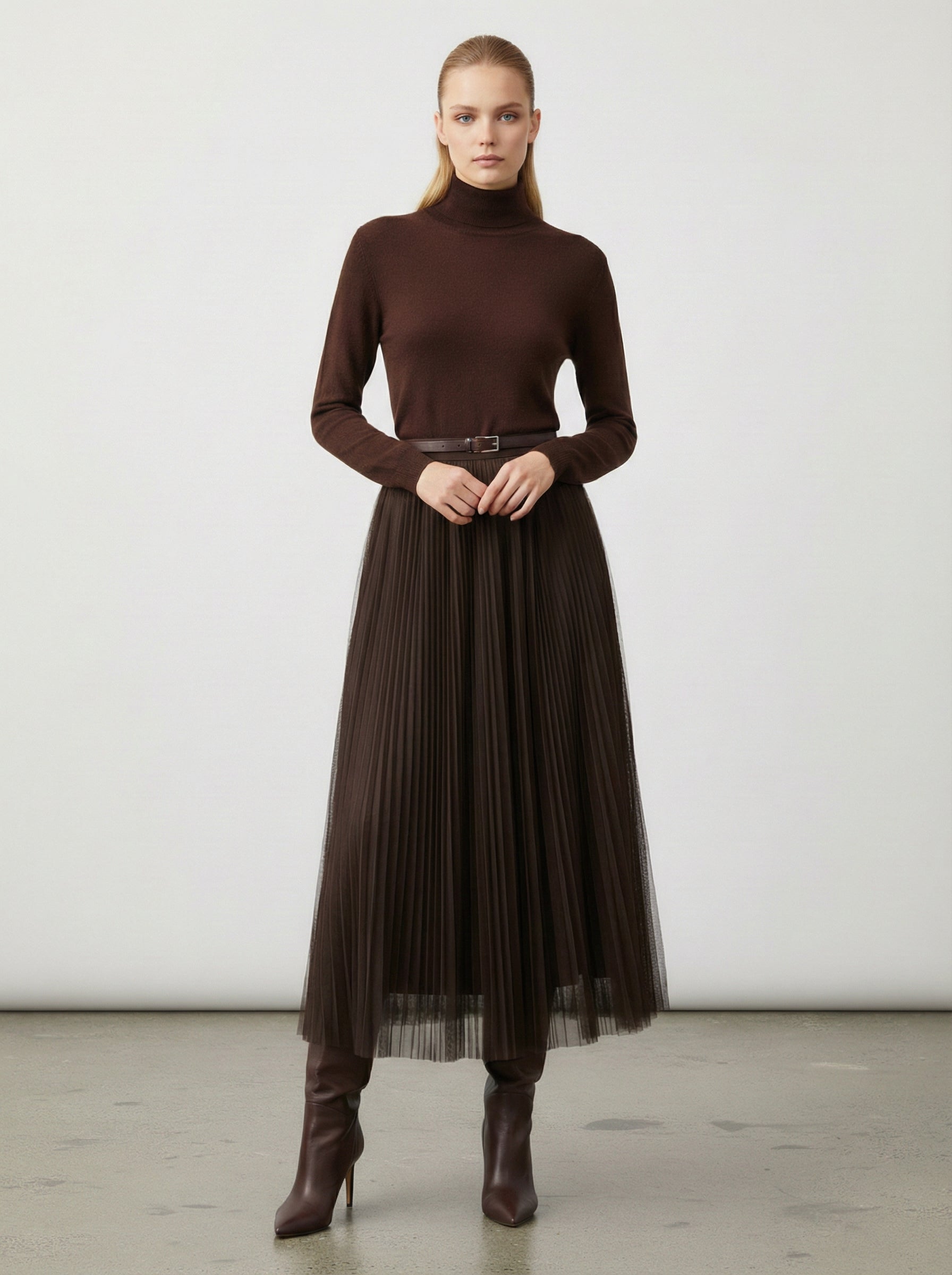 Gonna plissettata in tulle