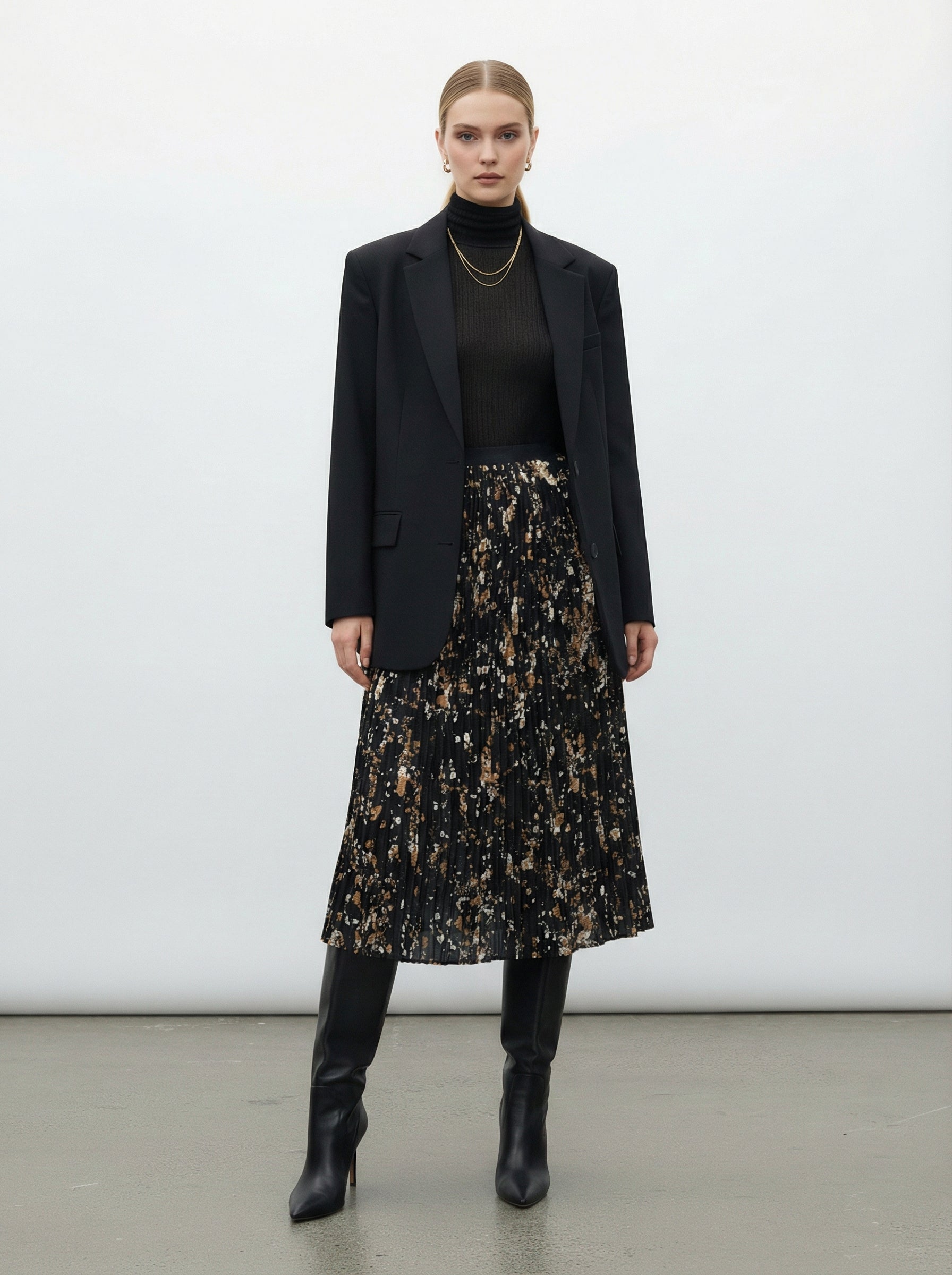 Gonna plissettata con fiori