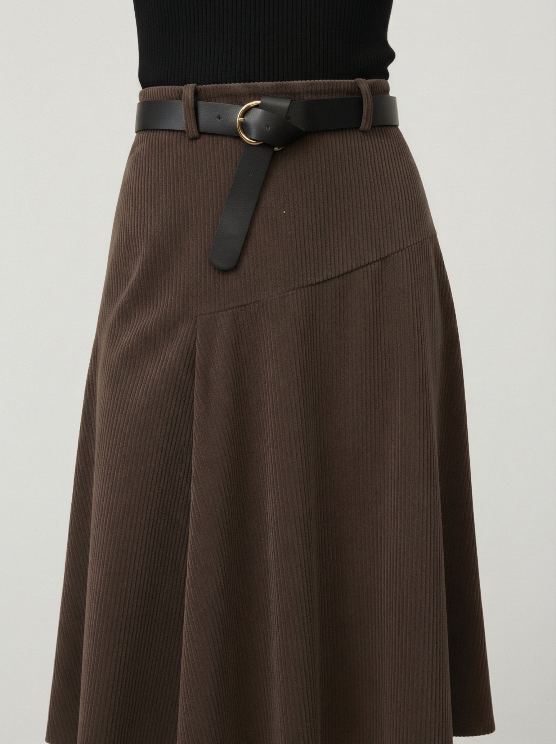 Gonna asimmetrica in velluto