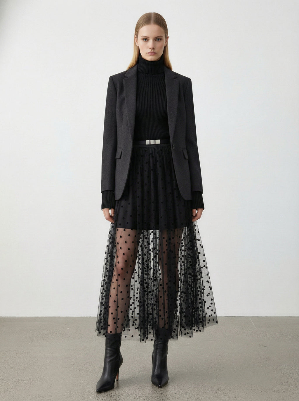 Gonna in tulle a pois