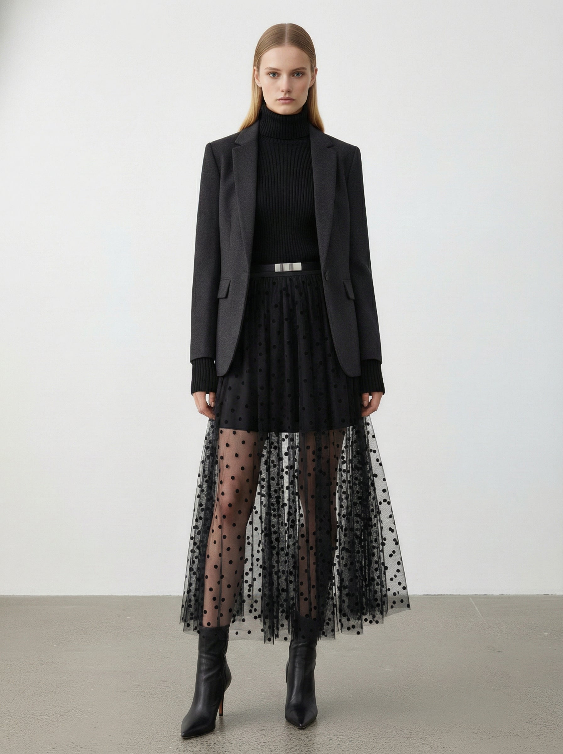 Gonna in tulle a pois