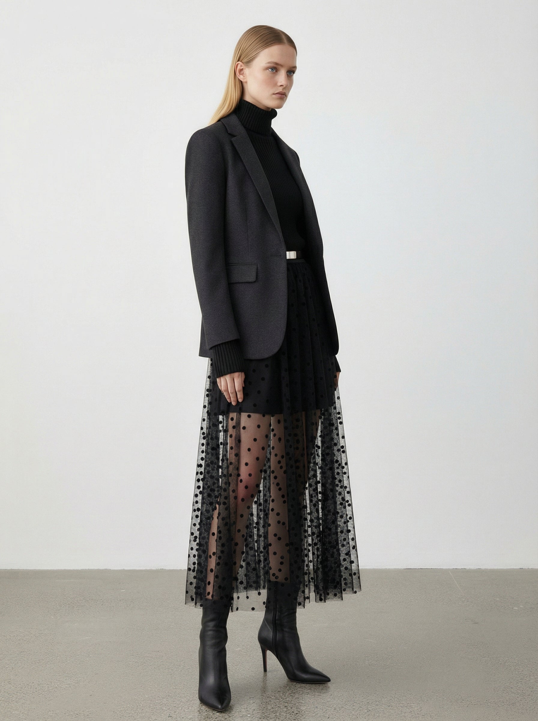 Gonna in tulle a pois