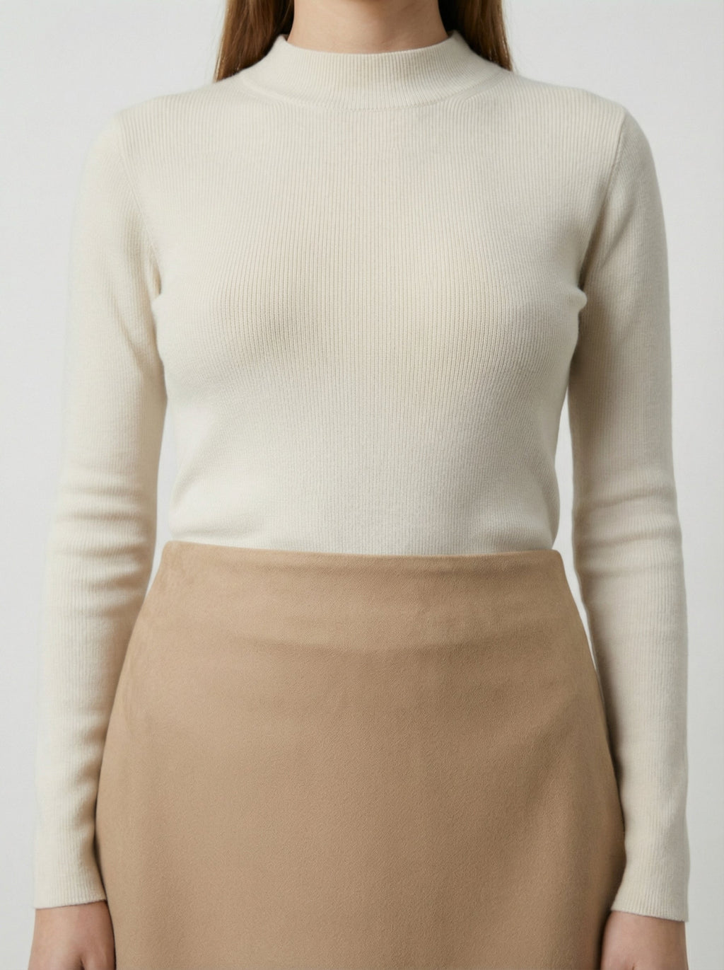 Gonna corta effetto scamosciato