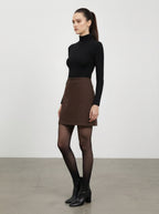 Gonna corta effetto scamosciato