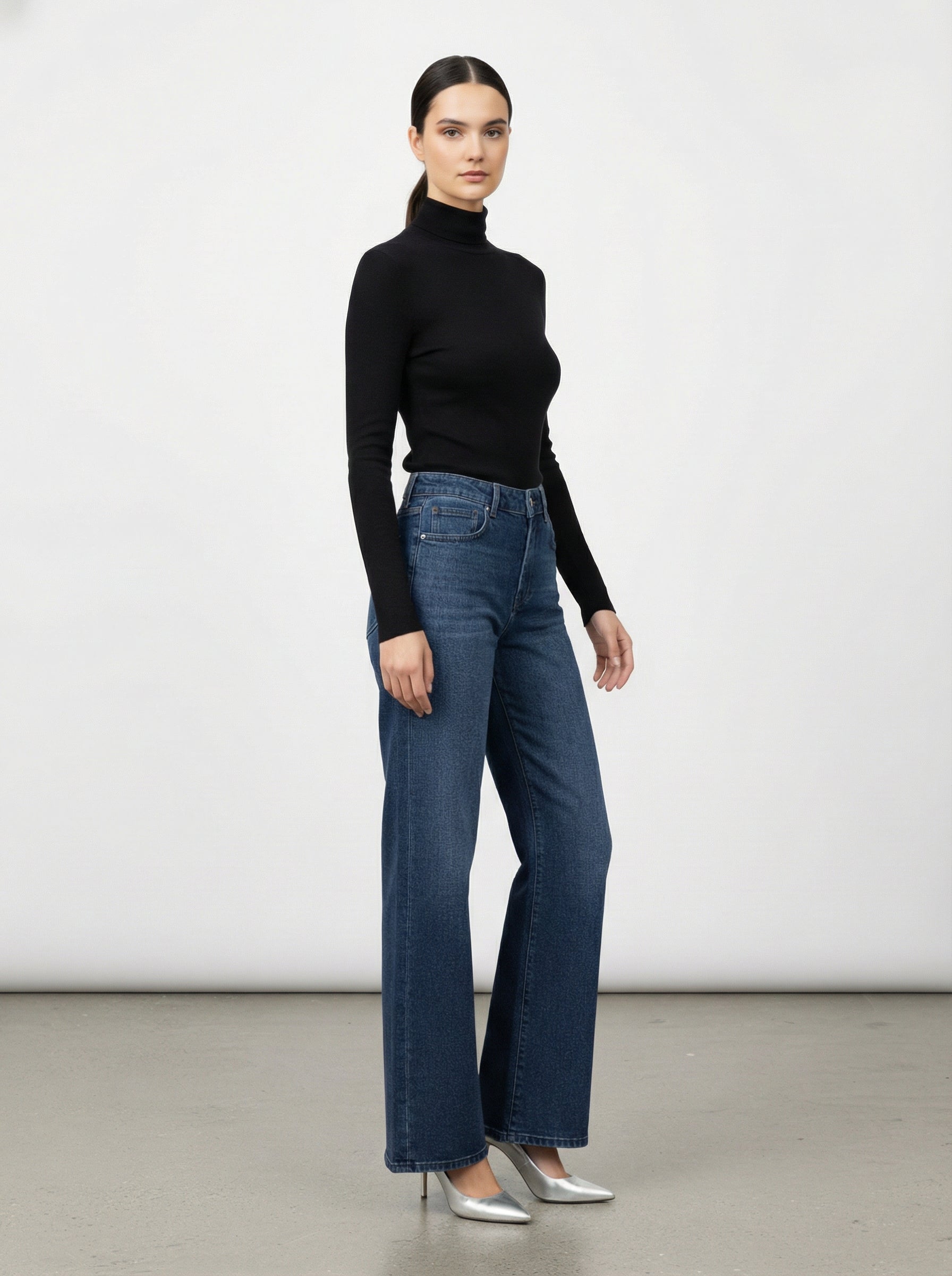Jeans wide leg glitterato