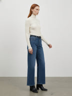 Jeans Wide Leg con Strass