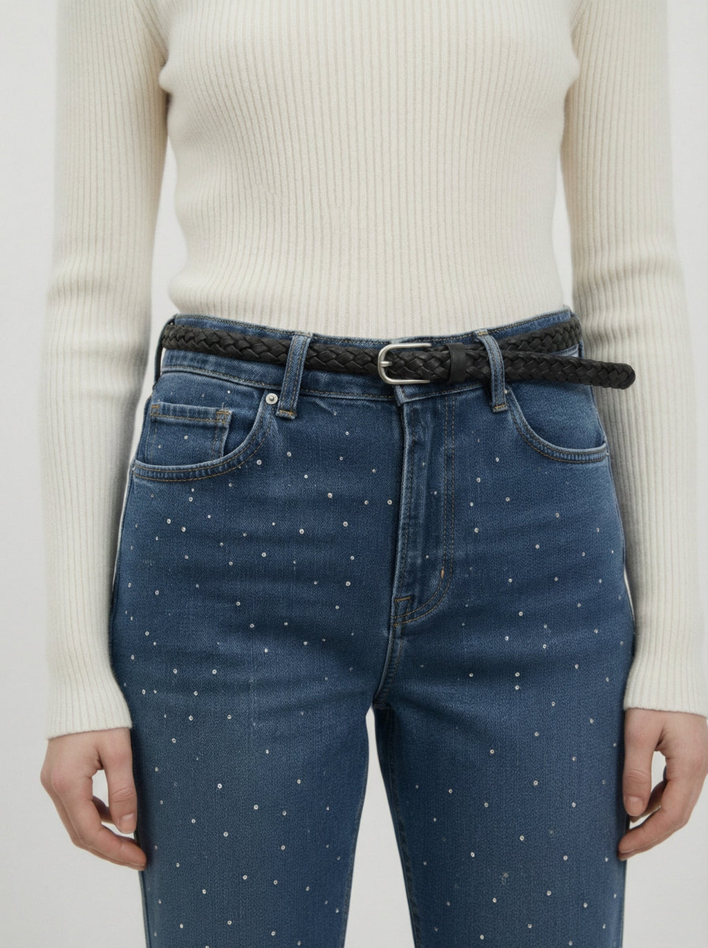 Jeans Wide Leg con Strass