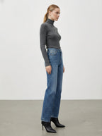 Jeans wide leg con strass