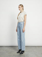 Jeans wide leg con strass