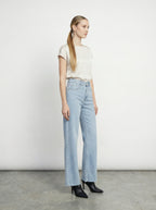 Jeans wide leg con strass