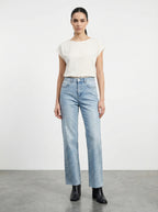 Jeans wide leg con brillanti