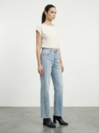 Jeans wide leg con brillanti
