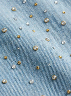 Jeans wide leg con brillanti