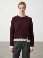 Maglia con bordo in pizzo