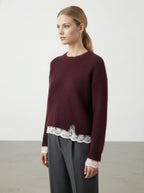 Maglia con bordo in pizzo