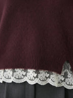 Maglia con bordo in pizzo