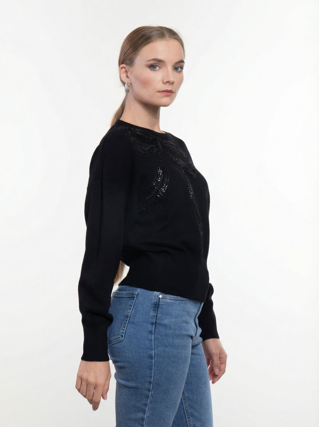 Maglia con Fiocco in Paillettes